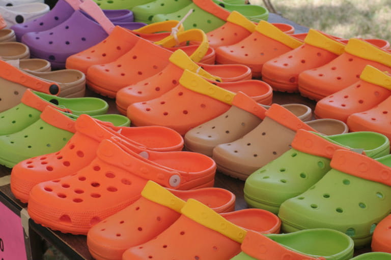 Colorful plastic shoes