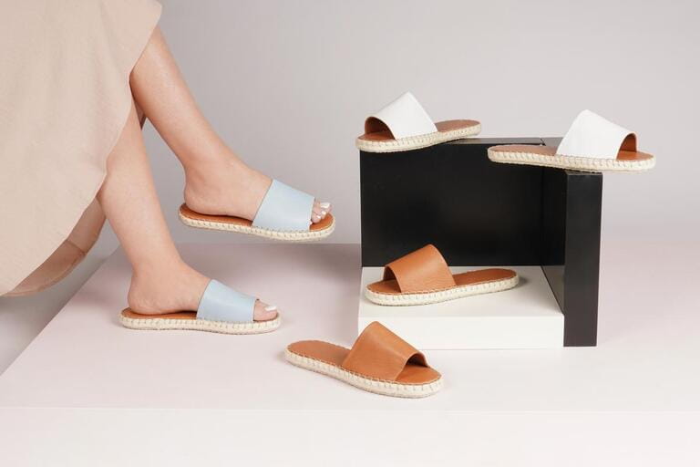 women slipper in the studio isolated background women slipper in the studio isolated background