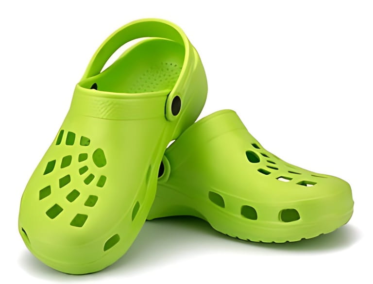 Children's rubber sandals isolated on white background Children's rubber sandals isolated on white background